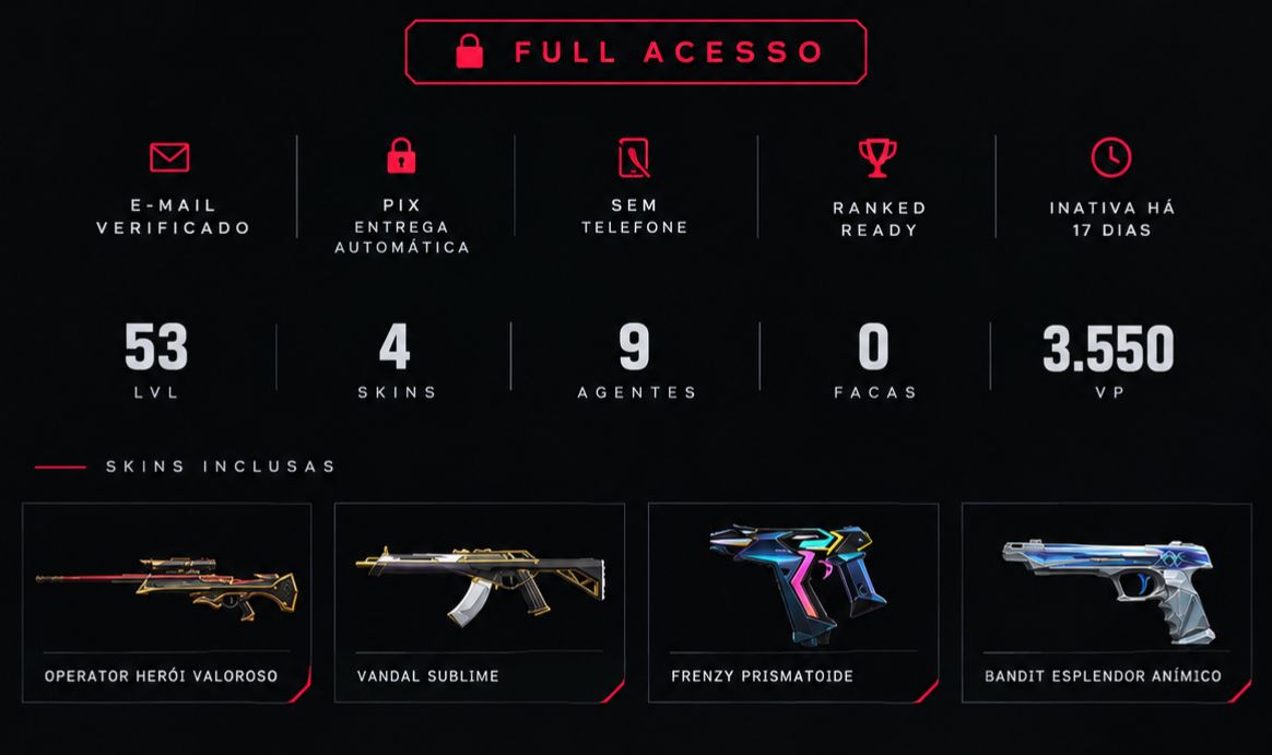 CONTA VALORANT COM AWP E VANDAL