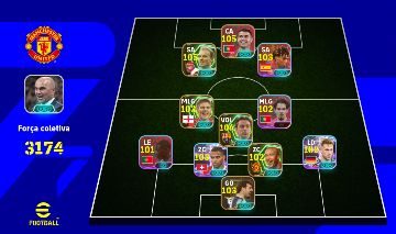 Conta braba de Efootball com Xavi 106/Bergkamp 105/Cr7 105