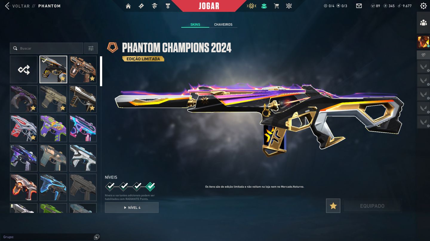 Conta Valorant | 3 Skins do champions +192 SKINS | Dima3 | Lvl338 | 4K investido