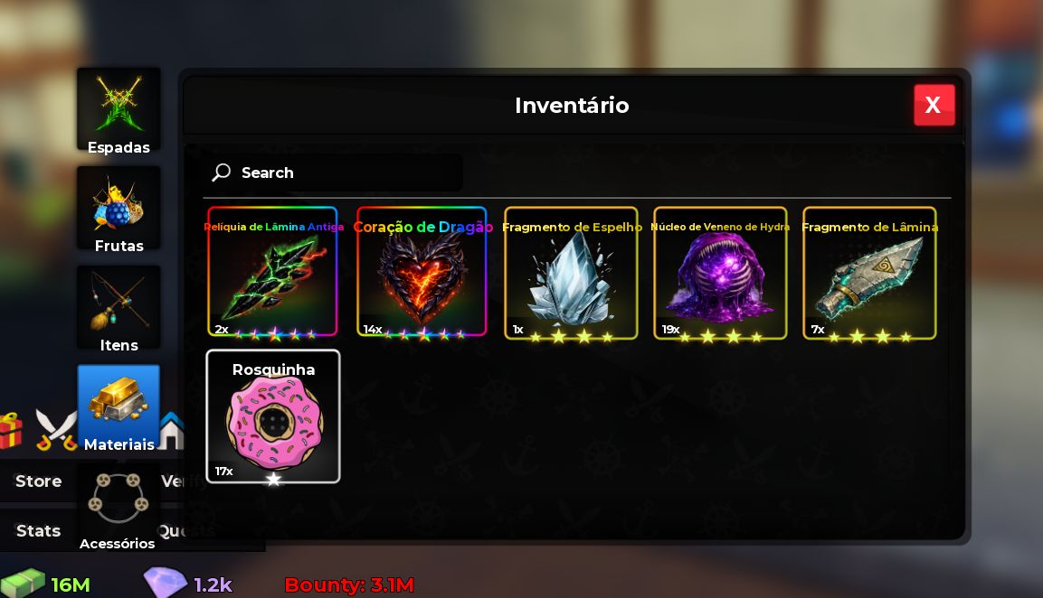 Conta de Haze Seas level max com okuchi no inventário