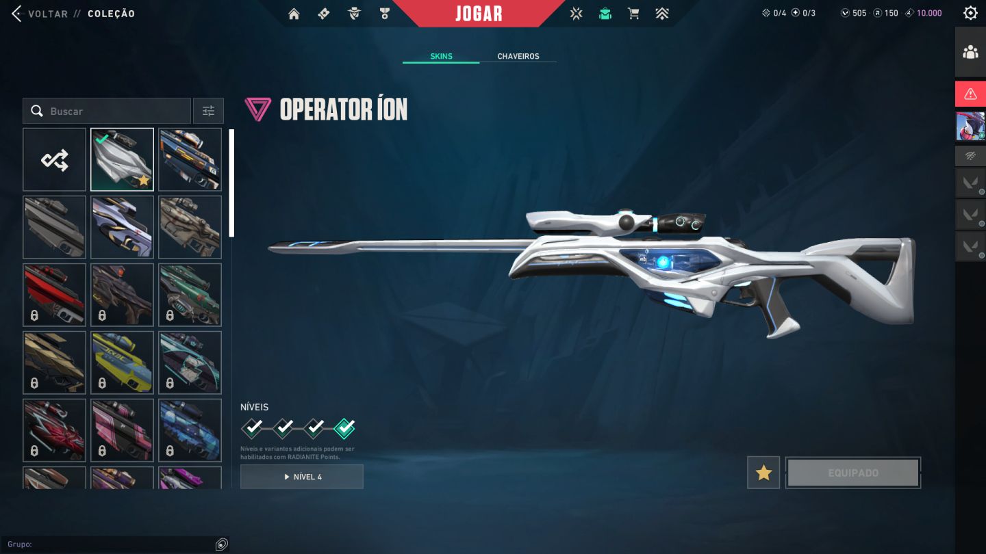 Conta de Valorant-nível Alto- 50skins +. pacote champions 2025 e mais