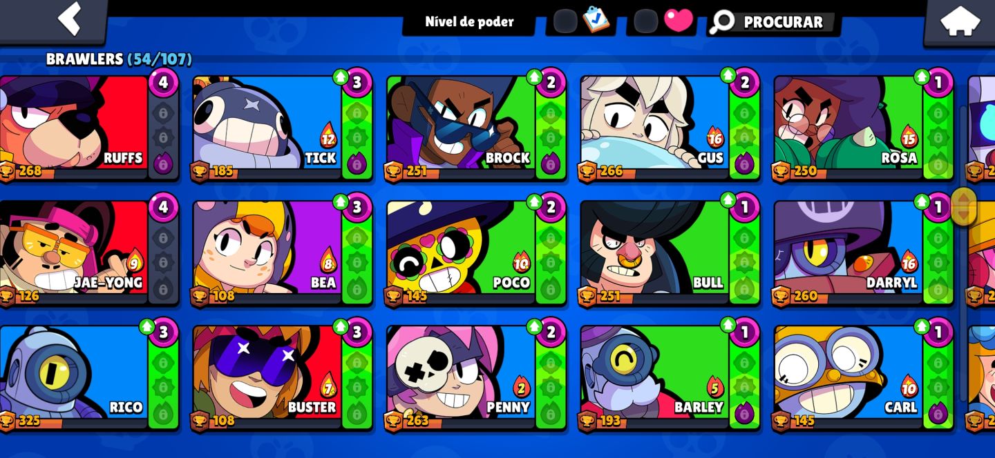 CONTA BRAWL STARS COM 23K TROFÉUS ACUMULADOS E 54 BRAWLERS DISPONÍVEIS