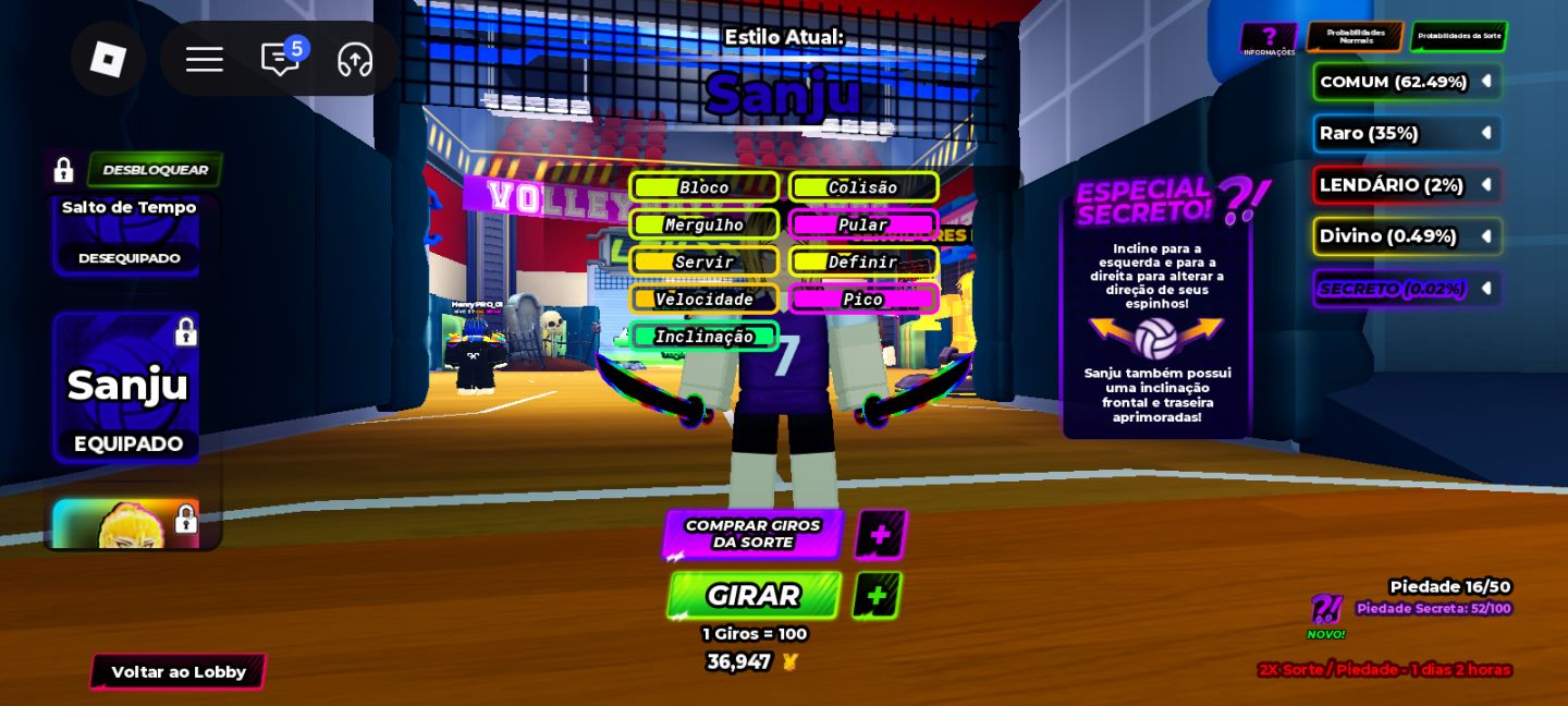 [Promoção] Conta de volleyball legends + extra de blue lock rivals + blox fruit