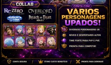 Conta 7ds Grand Cross com diversos personagens de collab