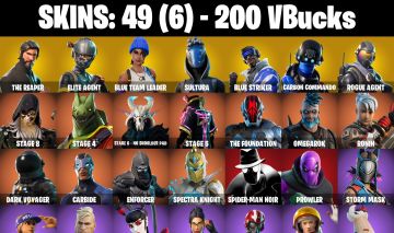 Conta Fortnite com The Reaper | Elite Agent | Blue Team - S3 FULL e 49 Skins