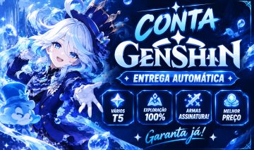CONTA GENSHIN AR56 | 18 T5 + ALOY | ARMAS ASSINATURA | EXPLORAÇÃO 100%