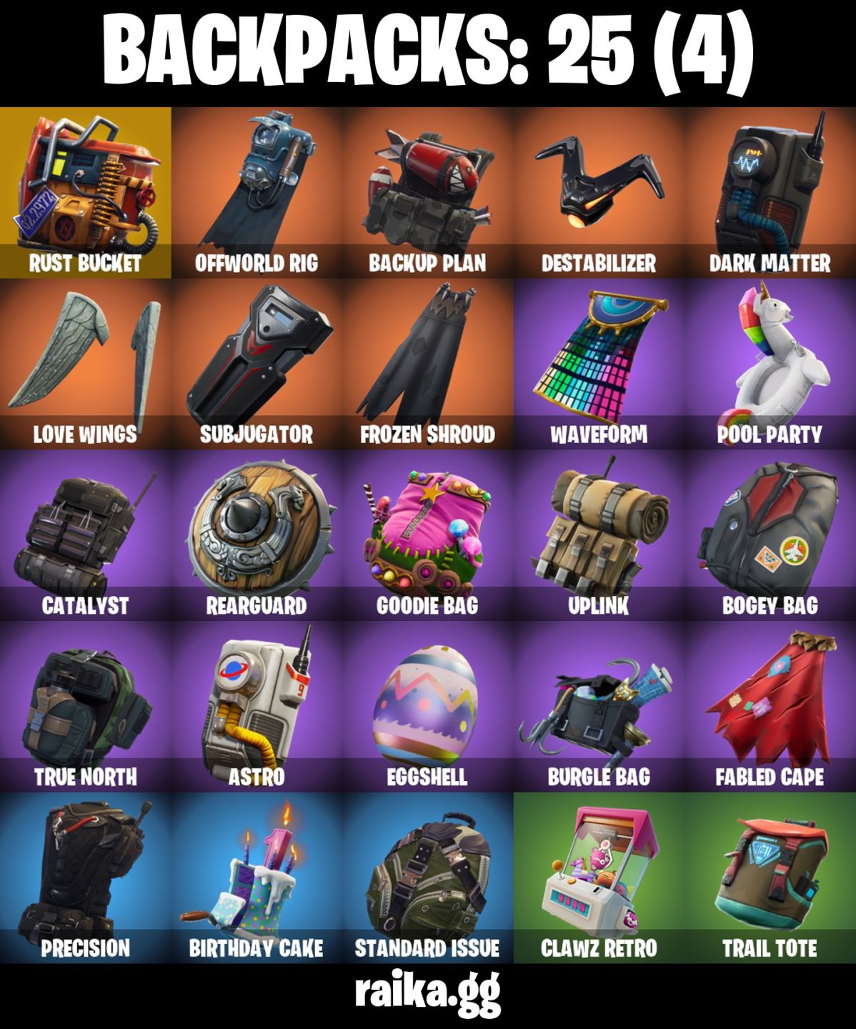 36 skins The Reaper Omega (stage 5) Rogue Agent Trailblazer Havoc Ragnarok