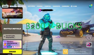 Conta fortnite 3200 vbucks + clube ativo (primeiro email)