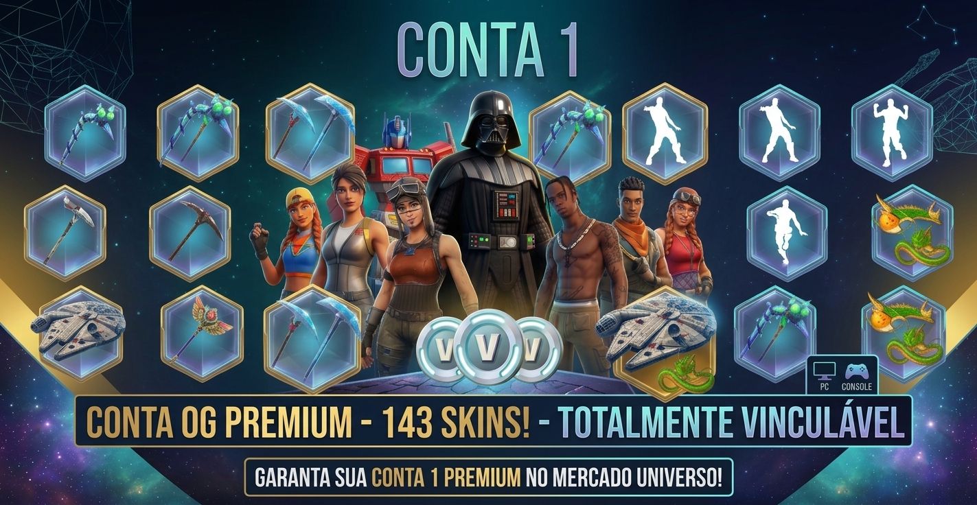 Fortnite Og 145 Skins | Darth Vader + Optimus Prime + Geralt | Acesso Total