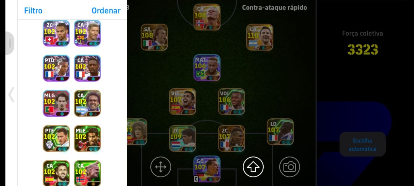 CONTA EFOOTBALL 3323 | HALLAND 108 | PIERO 108 BLITZ | MESSI 110 | NEY E ETC...