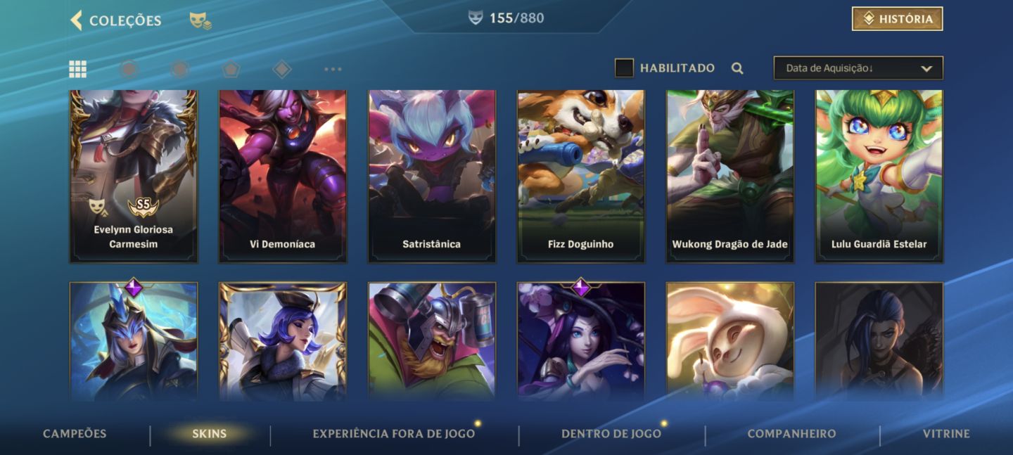 CONTA WILD RIFT | 155 SKINS | GRÃO-MESTRE 2X | NÍVEL 118