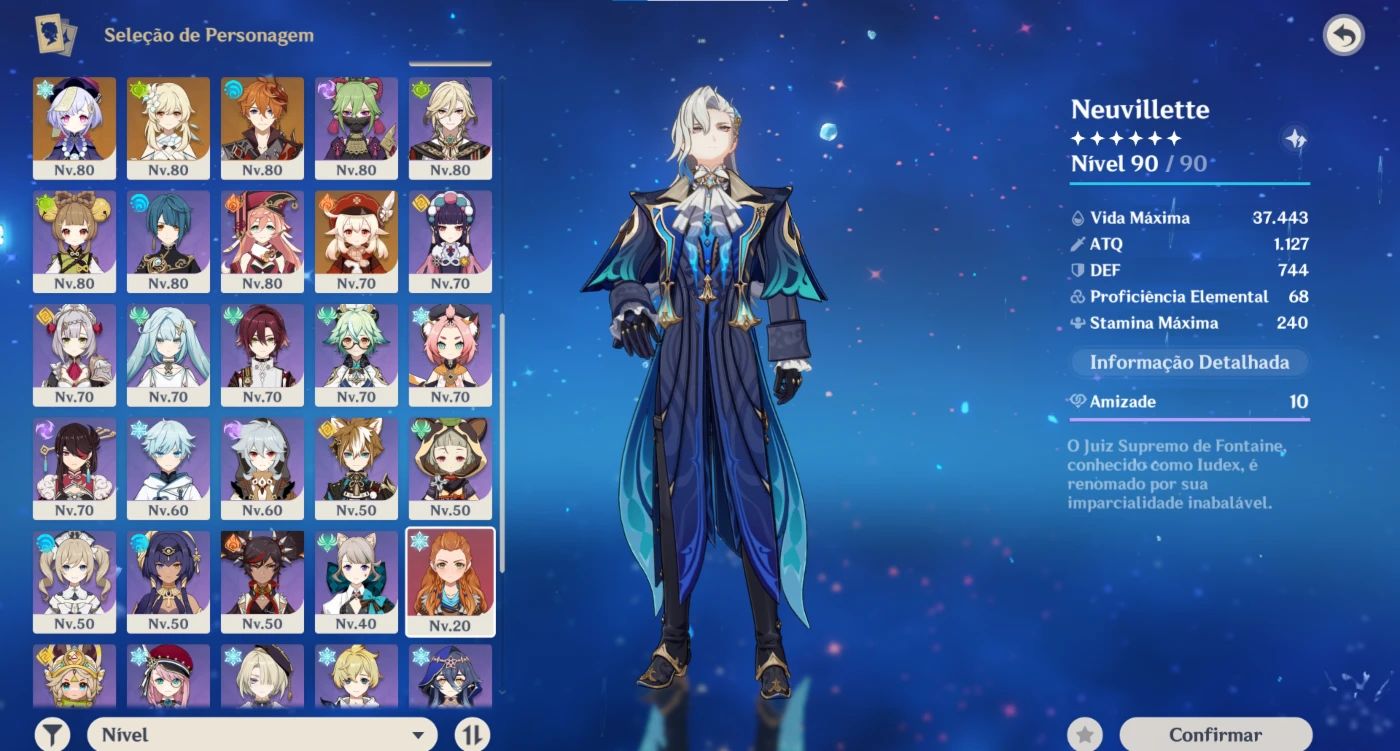 Conta Genshin EndGame até começo de Natlan