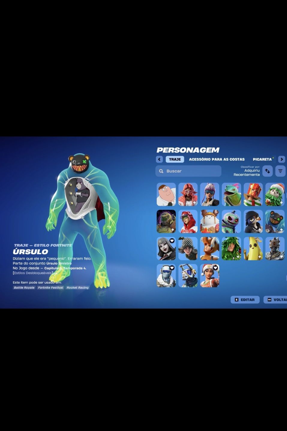 Conta de fortnite com skin tryhards passes antigos e muitas picaretas tryhards