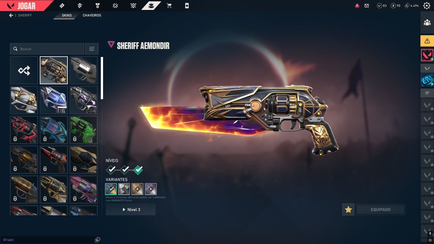 CONTA VALORANT COM MUITA SKIN