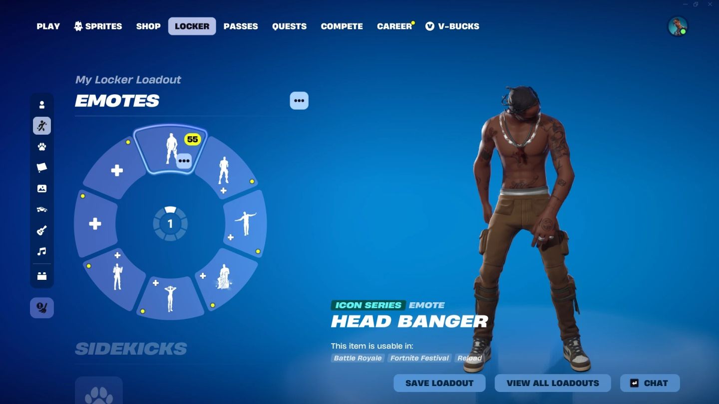 Conta Epic/Fortnite com Travis Scott,Atemporal e mais skins antigas