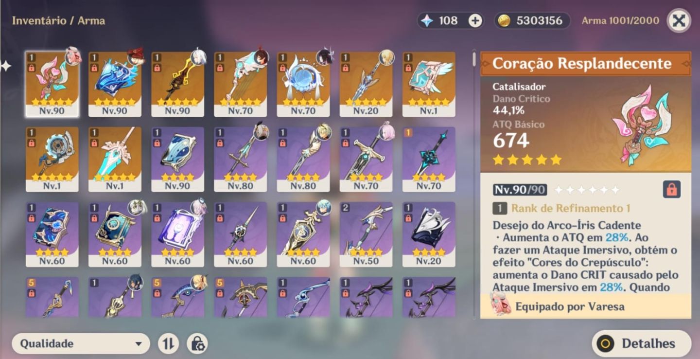 CONTA GENSHIN COM KLEE + AYAKA COM SKIN E MUITO MAIS