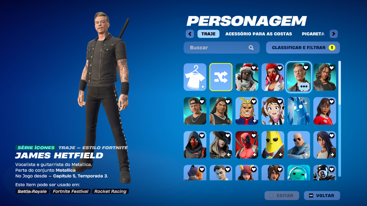CONTA OLD FORTINITE PARA FÃ DE METALLICA (V-BUCKS DIÁRIOS - SALVE O MUNDO)