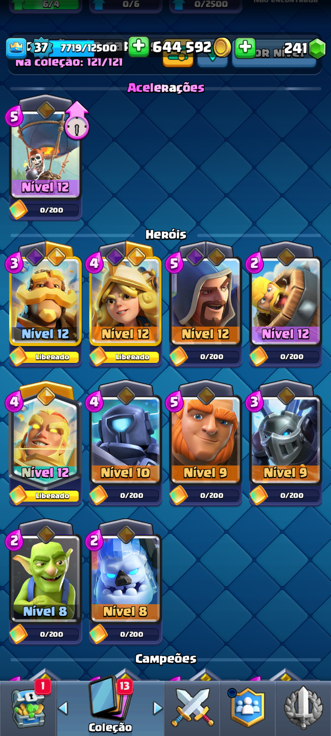 Conta Clash Royale - 8700 troféus - 3 heróis - 6 evoluções