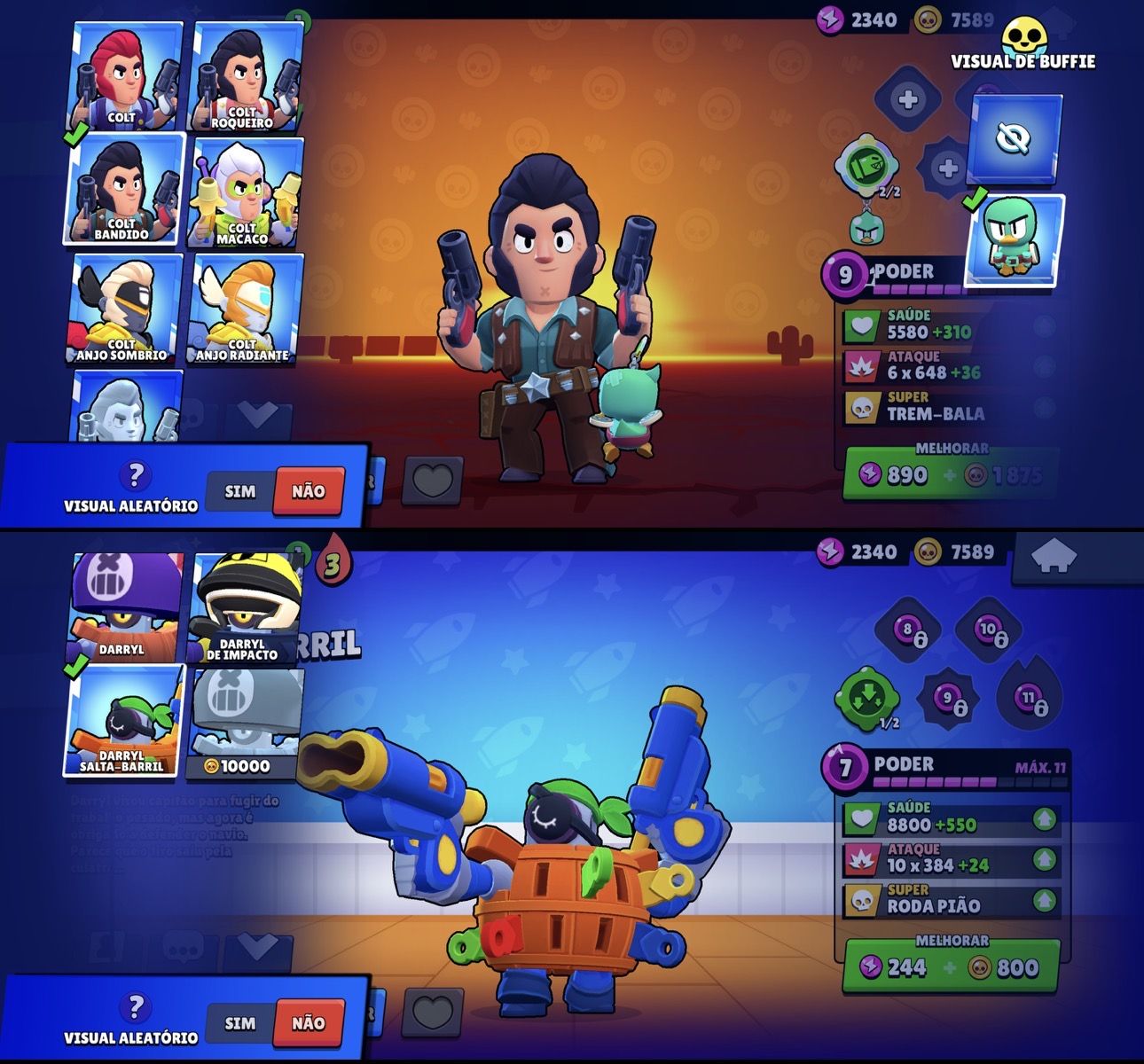 CONTA DE BRAW STARS 26k COM PRESTÍGIOS E SKINS RARAS + CLASH ROYAL 5,5k DE TROFÉ