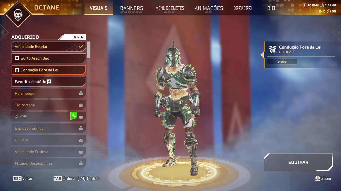 CONTA APEX LEGENDS HERANÇA DO OCTANE