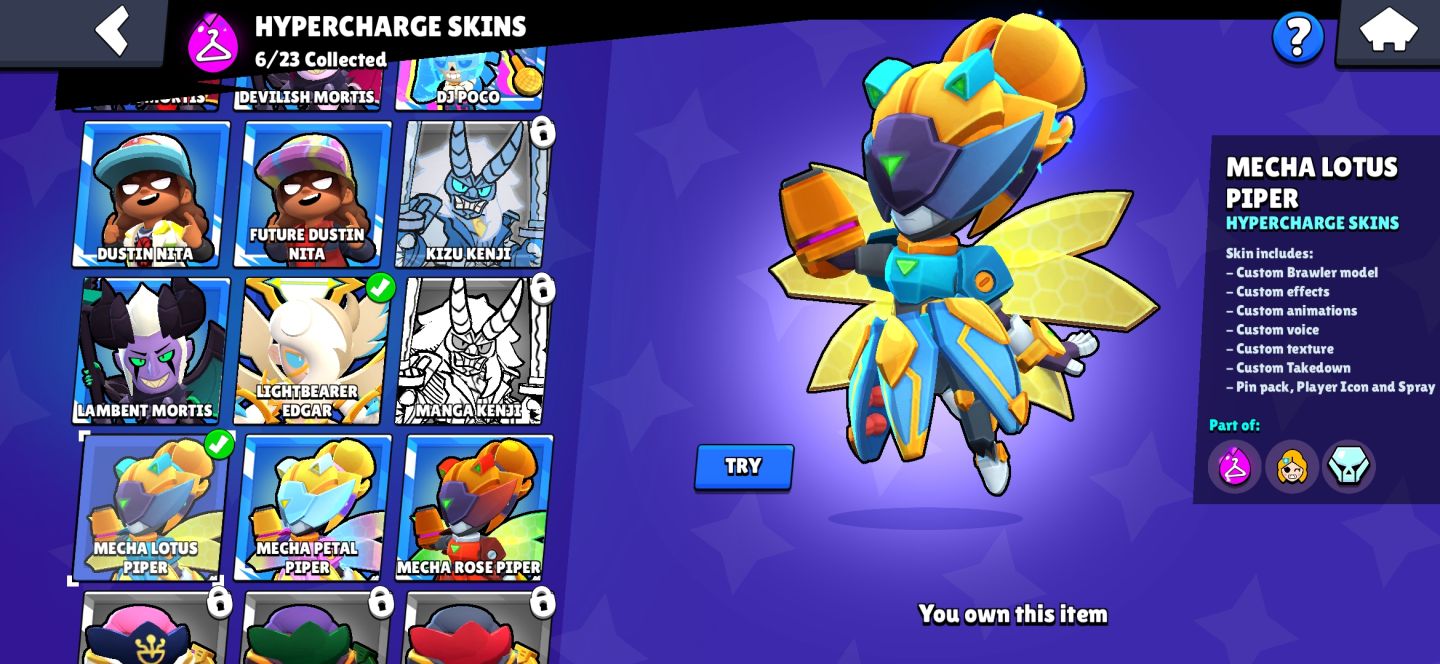 Conta iniciante 6 skins de hipercarga