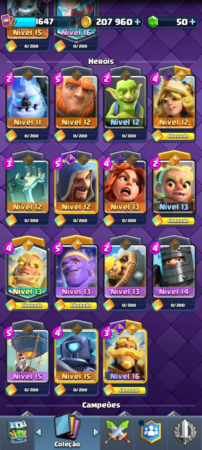 CONTA CLASH ROYALE 13.000 TROFÉUS