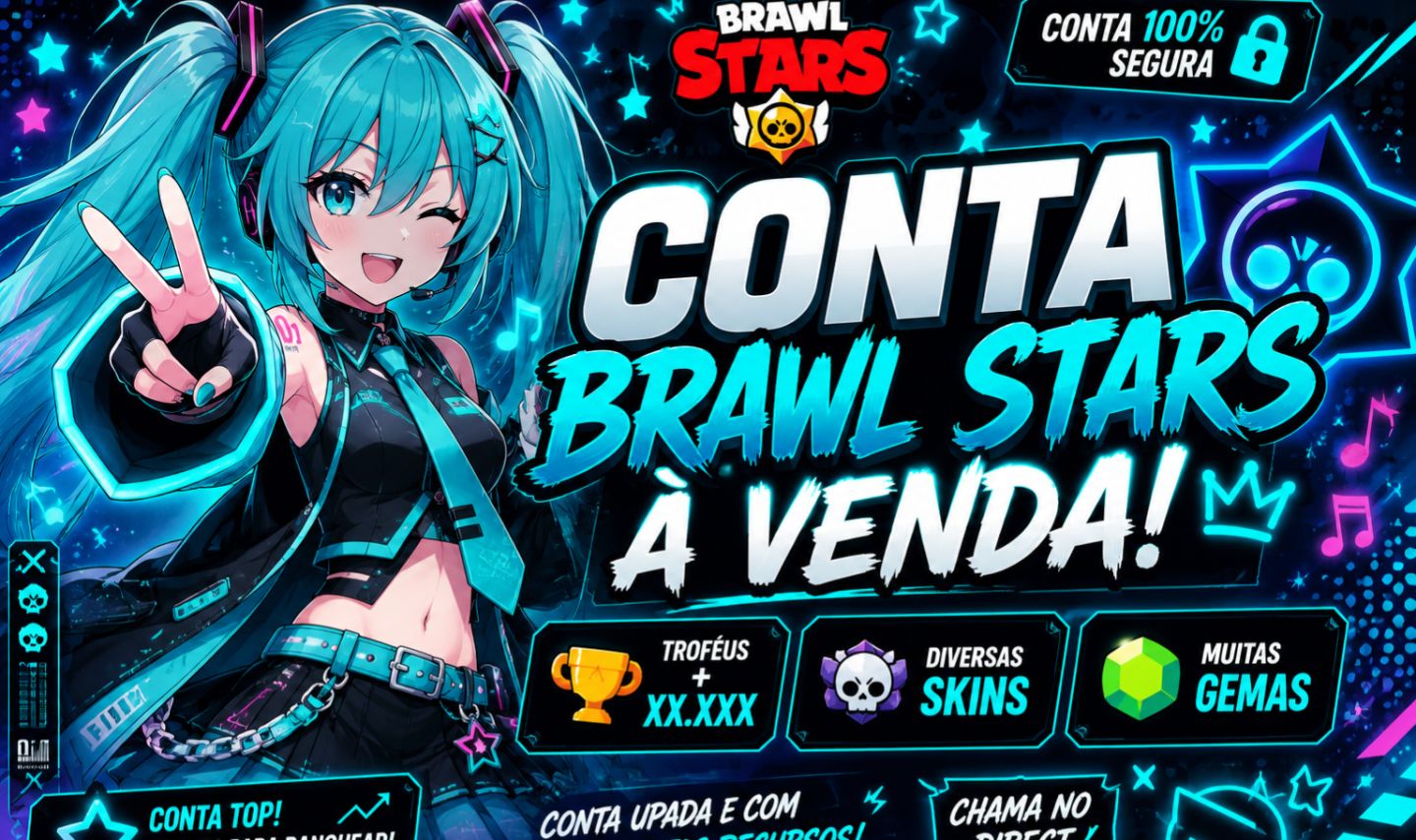 CONTA BRAWL STARS | SKINS RARAS, HIPERCARGAS, LENDÁRIOS, GEMAS, TROFÉUS