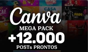 +12.000 Posts prontos (canva) 100% editaveis + bônus