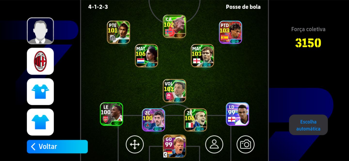 Conta eFootball Forte | 4M GP | Vários 100+ | 3150 FC