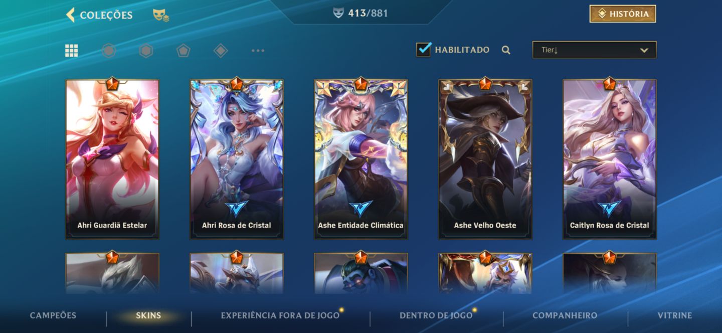 CONTA WILDRIFT FULL CHAMPS, 414 SKINS, EMOTE 20K WC EX CHALLENGER