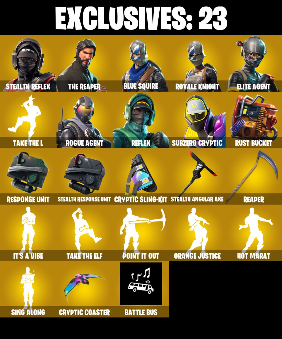 Conta Fortnite OG com Reflexo Furtivo | S2 Cavaleiros | S3 Ceifador e 72 Skins.