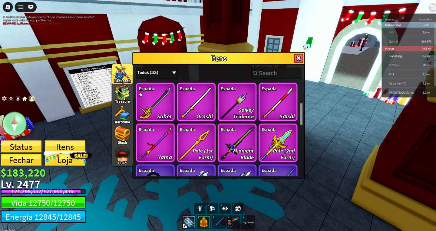 Conta Blox Fruits RARÍSSIMA Yoru Mítica + 3 Slots de Fruta