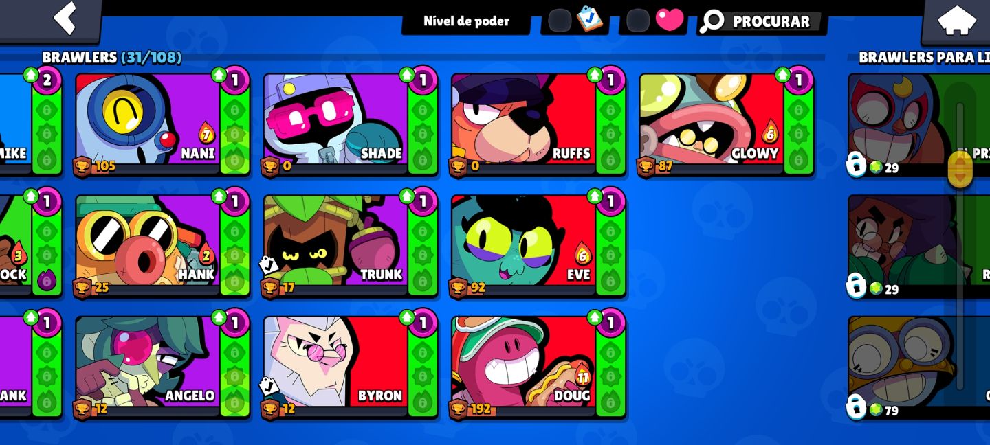 Conta Brawl Stars 8k de Troféus + 31 Brawler.