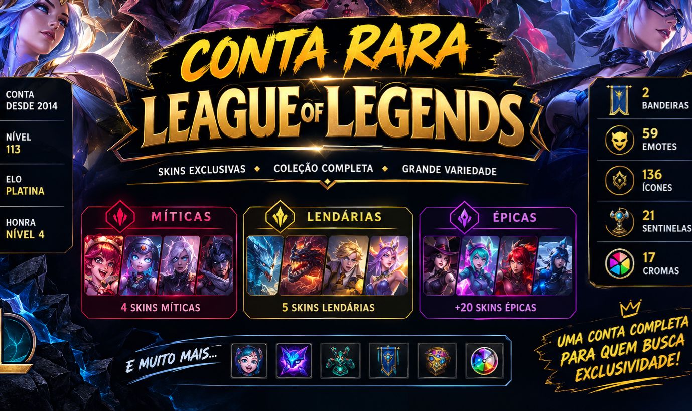 CONTA RARA LEAGUE OF LEGENDS 2014