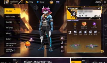 Conta freefire ump e xm8 roxa