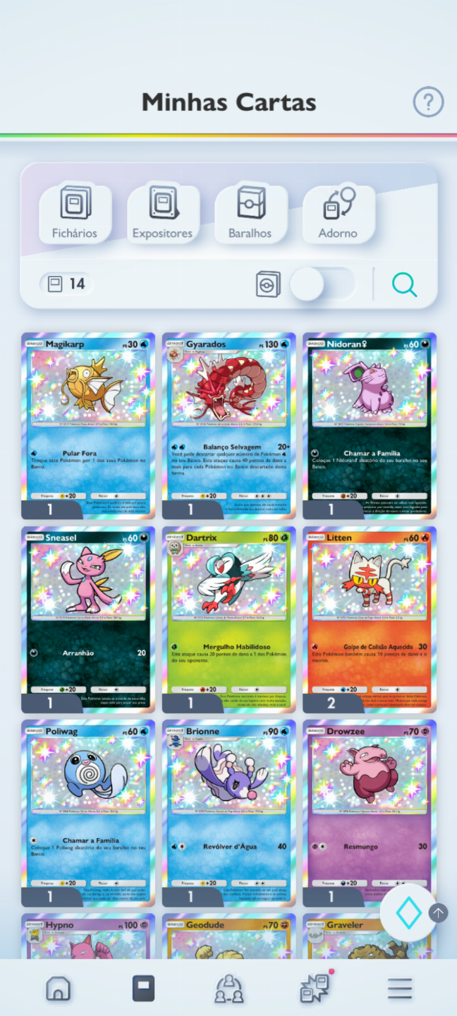 Conta Pokémon TCG - NV 37 com mais de 2k cartas, Lilligant Dourado e muito mais!