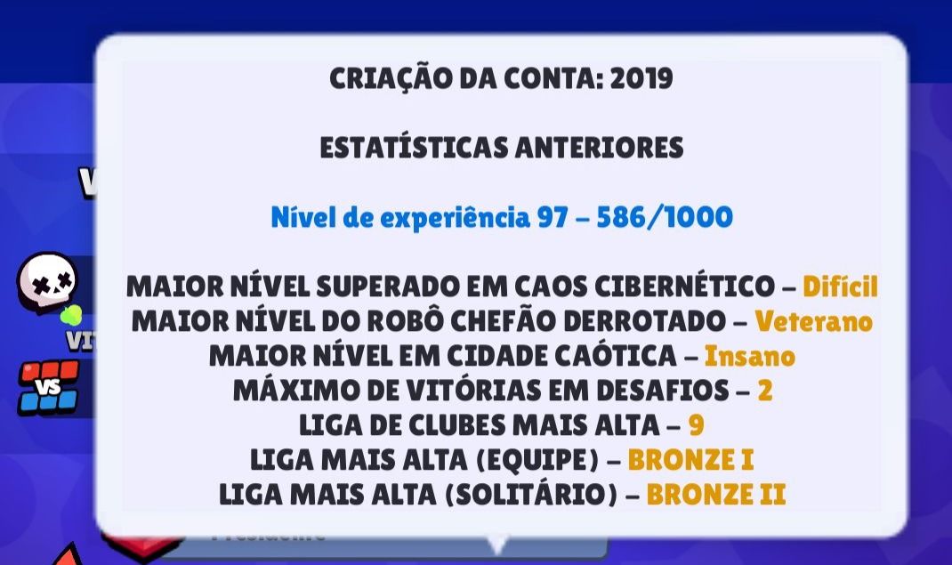 CONTA BRAWS STAR MUITO RARA E GEMADA 8 ANOS DE CRIAÇÃO FULL BRAWLES.