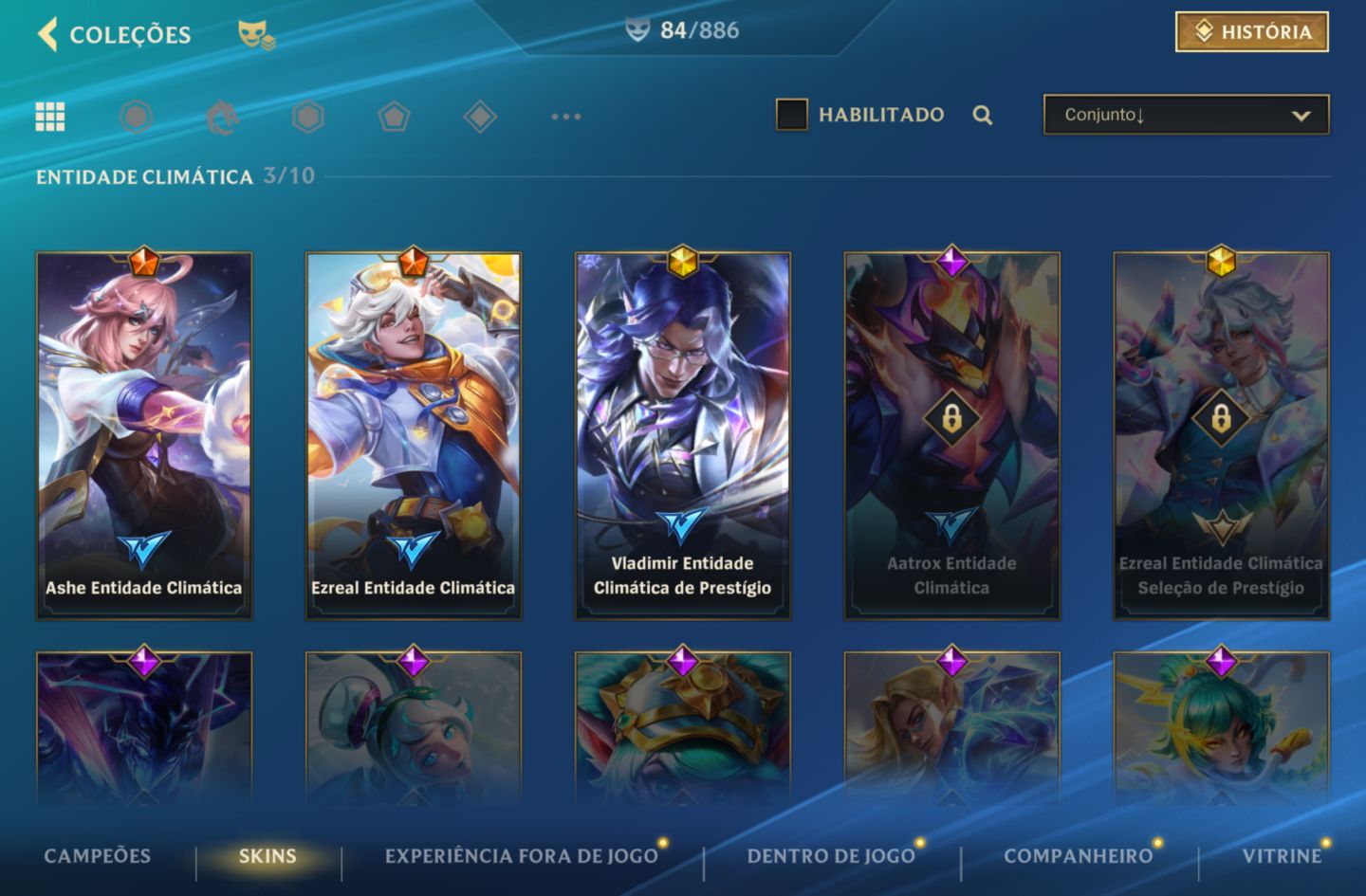Conta com bom gasto e nova skin prestígio Vlad, Syndra e Morgana