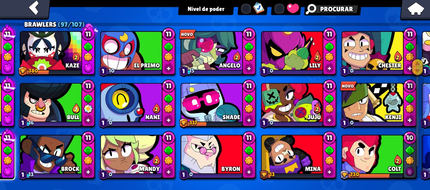 Conta Brawl Stars Antiga | Skins Raras | 29 Nvl 11 | 16 Hipercargas