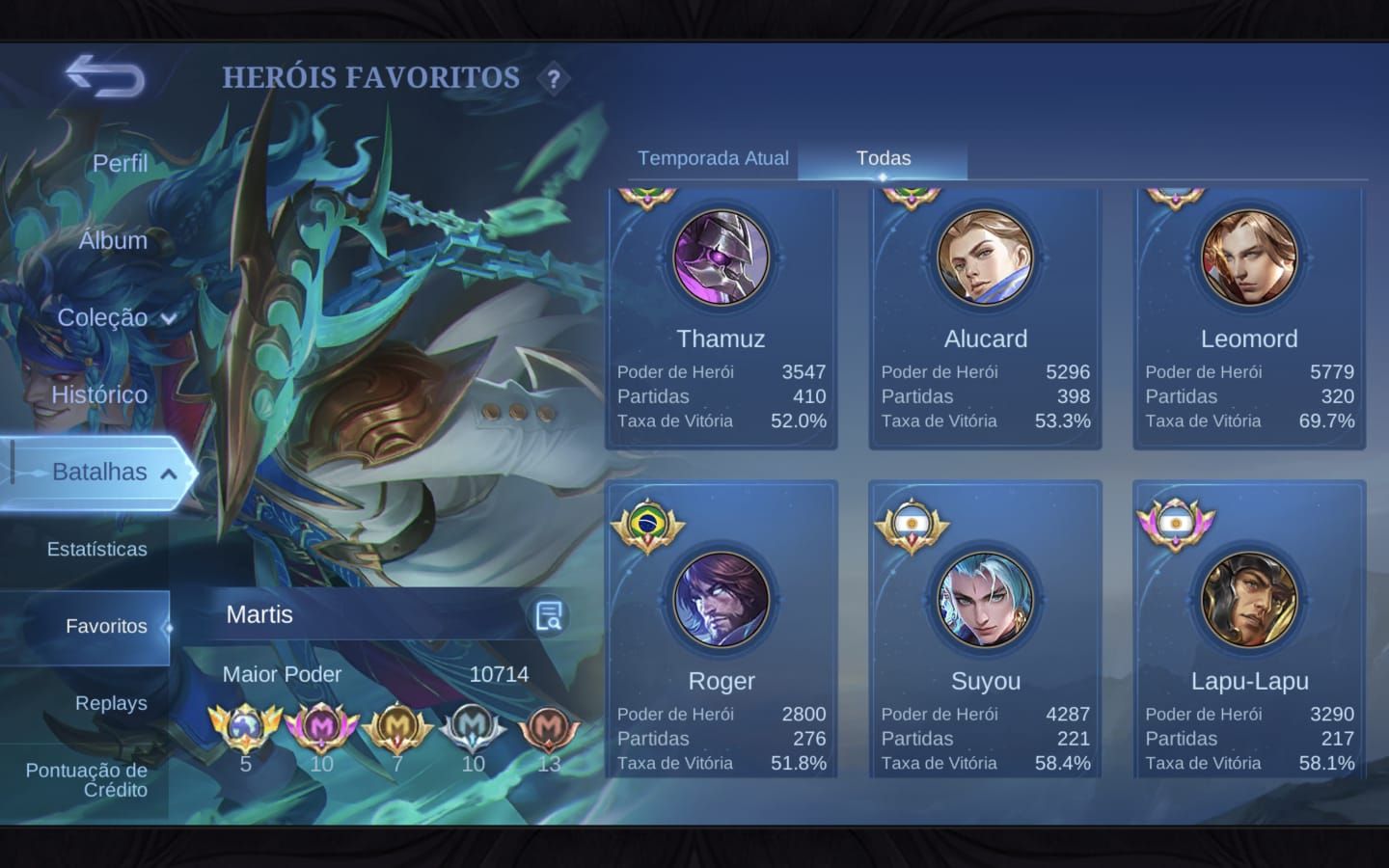 CONTA MOBILE LEGENDS À VENDA ALTA EXPERIÊNCIA | GLÓRIA MÍTICA | 251 SKINS