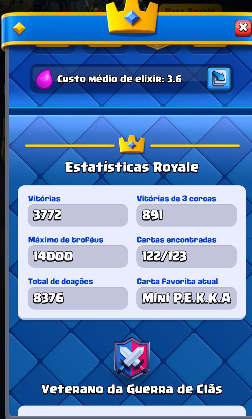 CONTA CLASH ROYALE GEMADA - ARENA SAZONAL 1