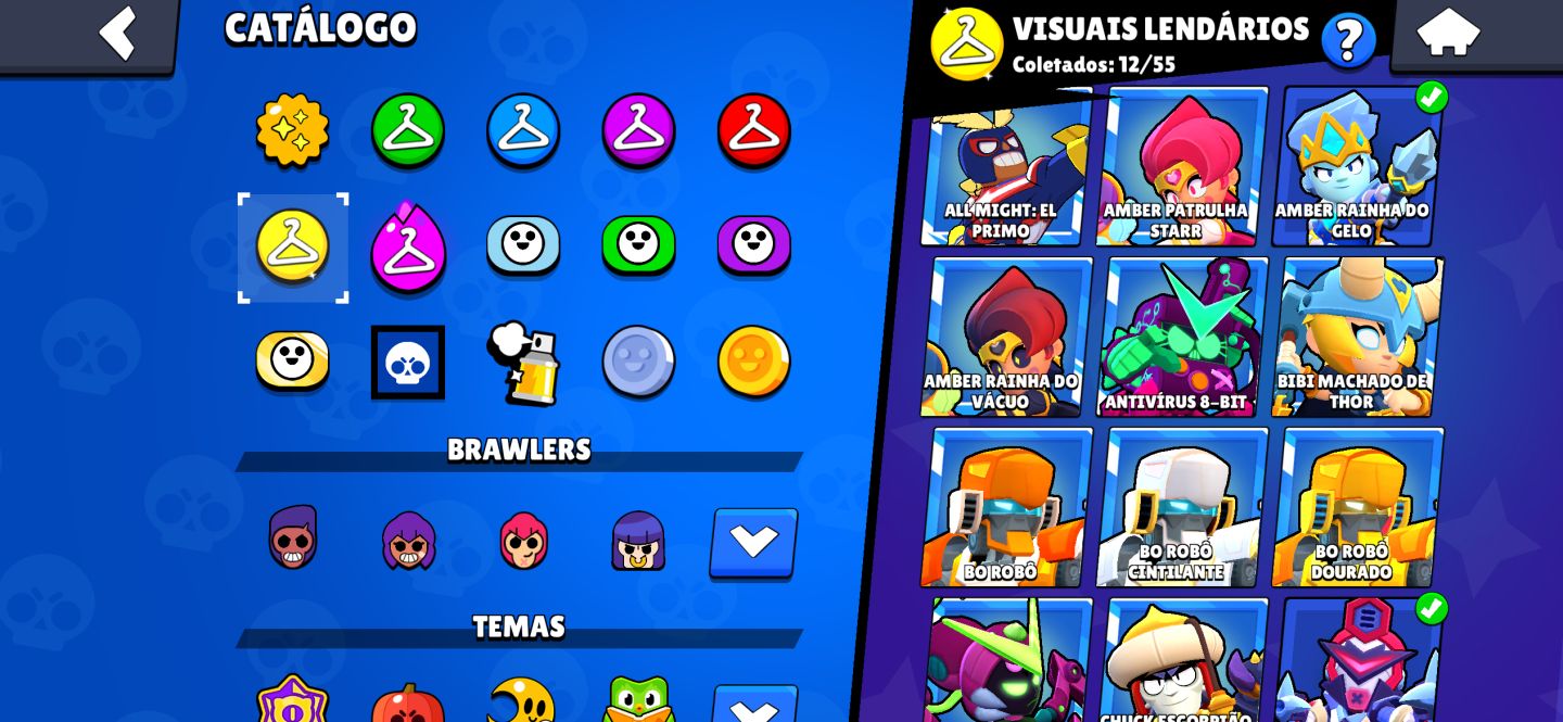 CONTA DE BRAWL STARS RECHEADA DE SKINS E MUITO UPADA!