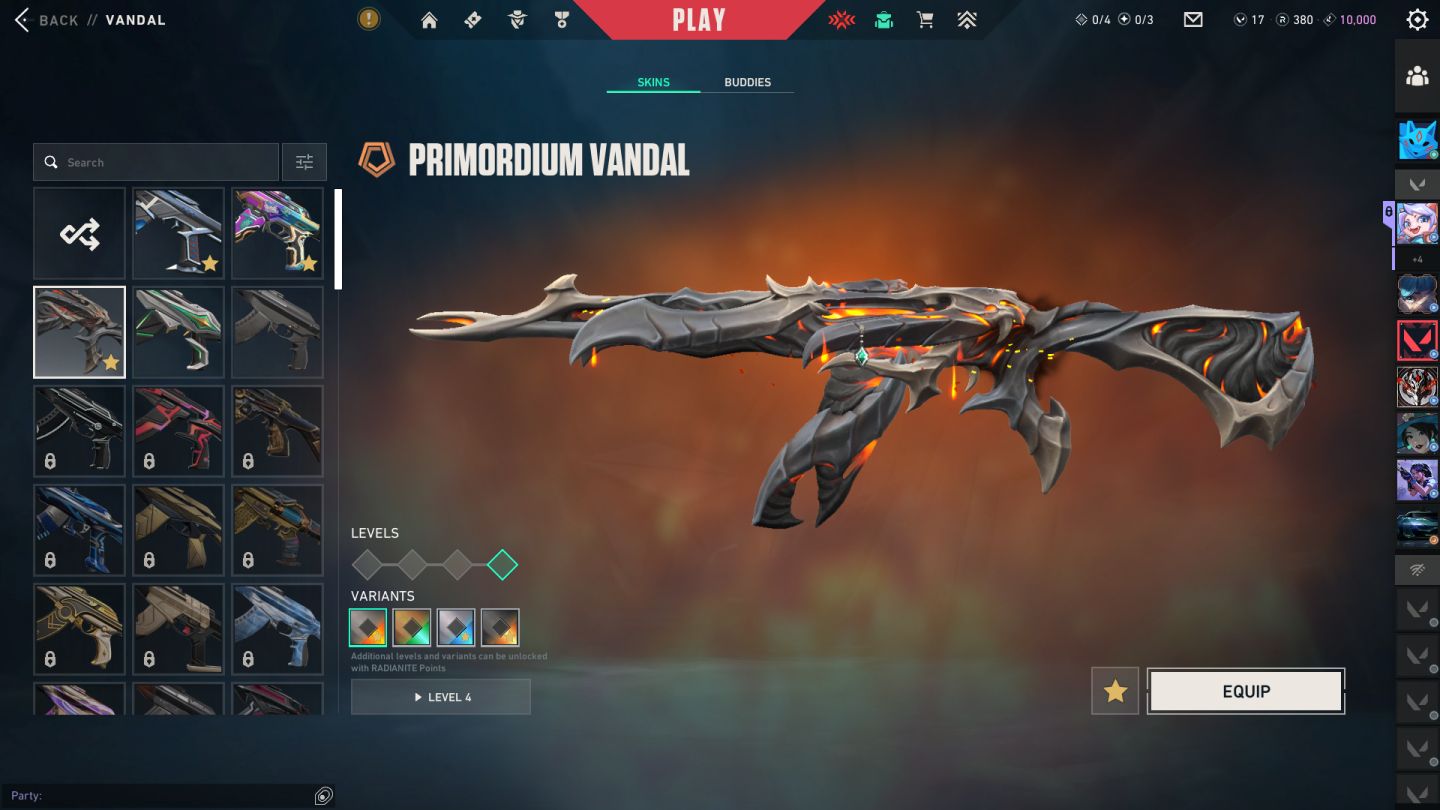 Promoção! 1K Gastos Conta Valorant: 5 Facas + 4 Vandals + 2 Phanthons