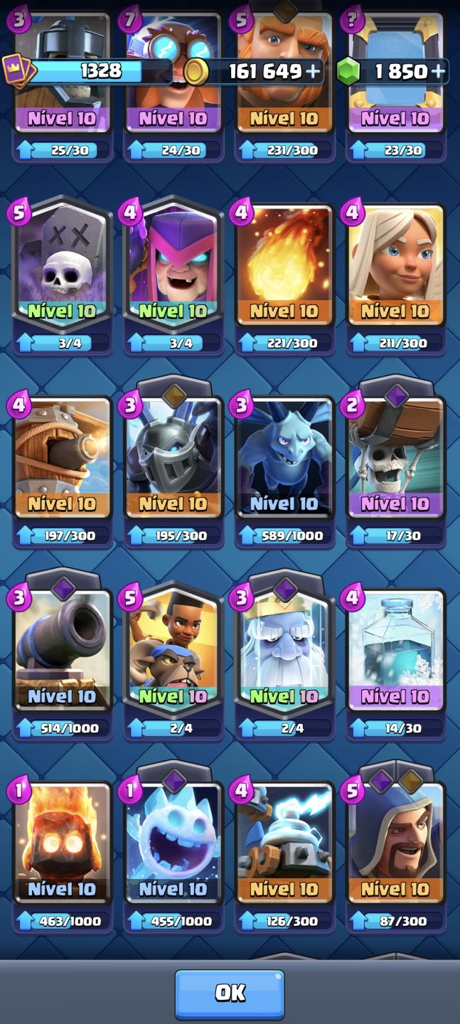 Conta de Clash royale muito boa com cartas heróicas e evoluidas