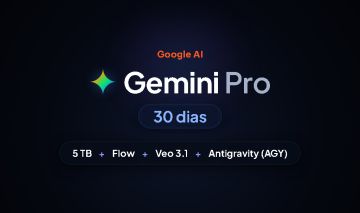 Gemini 3 PRO+5TB Nuvem +VEO 3.1+FLOW Entrega Rápida -Acesso 30 Dias!!!