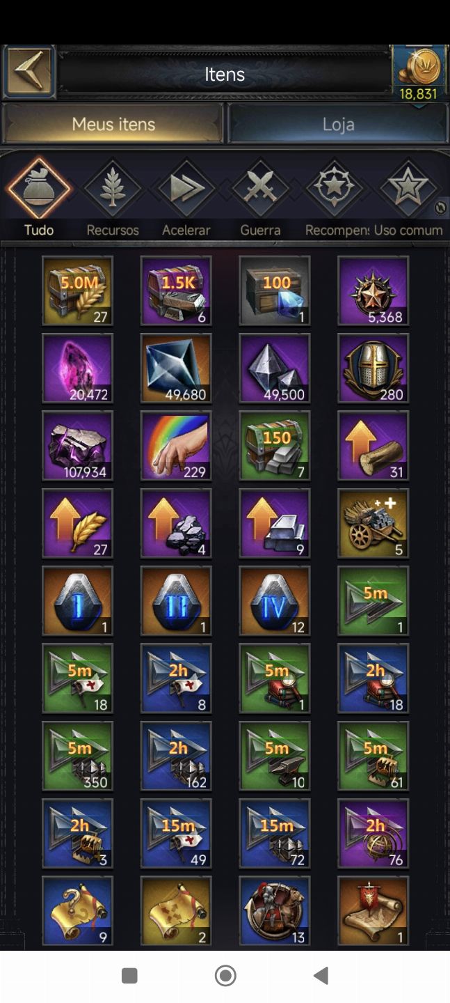 CONTA CLASH OF KINGS CASTELO 16 COM 18K DE GOLD