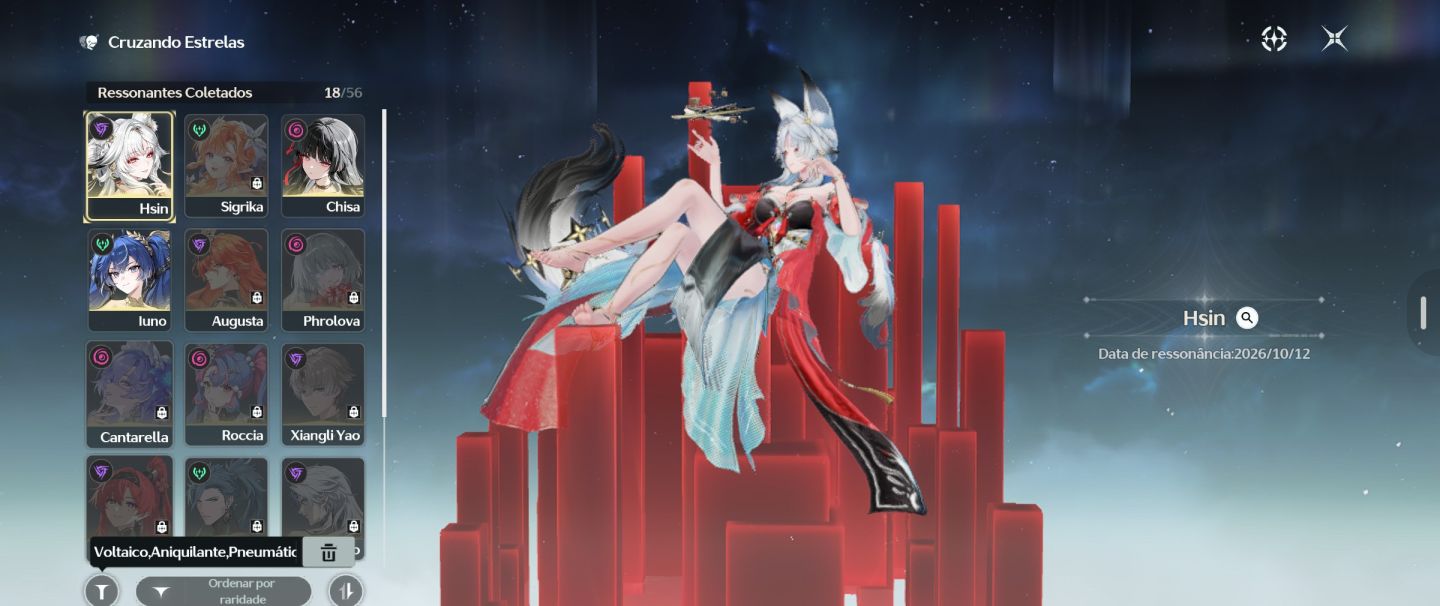 Wuthering Waves | Hsin + Assinatura Jade Sublime + Iuno + Chisa + 18 personagens