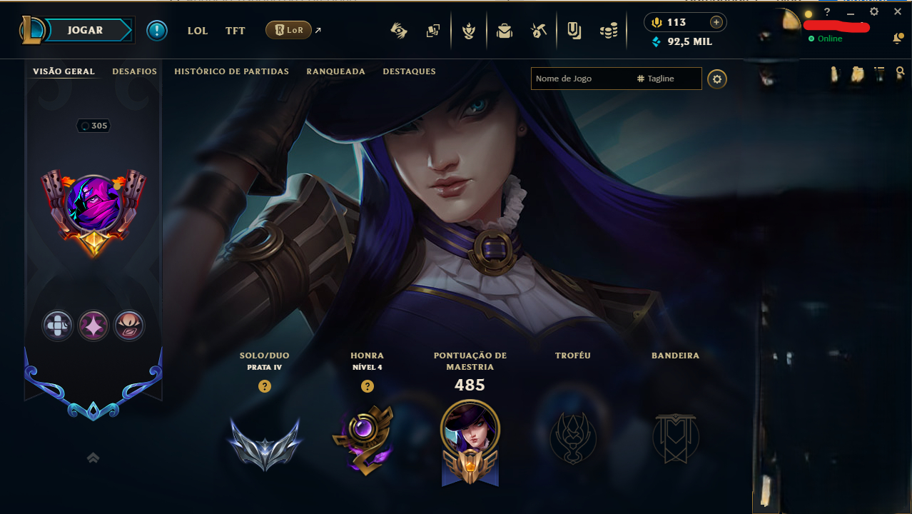 Conta lol no elo prata com 268 skins TODOS CAMPEÕES