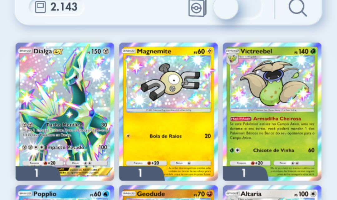 Conta Pokémon TCG - NV 37 com + de 2k cartas com muitas Full Art e Shinys!
