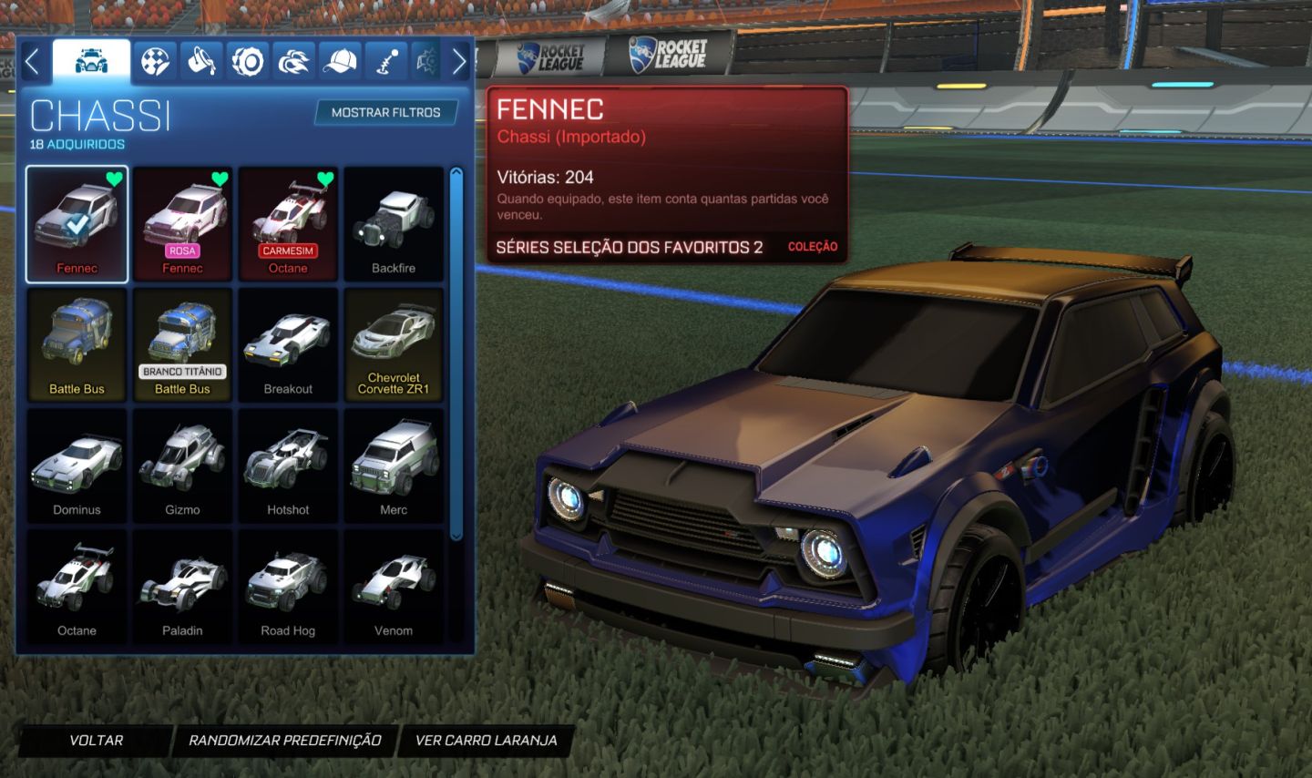 Conta Rocket League - FENNEC ROSA/BATTLE BUS BRANCO TITÂNIO/CORVETTE ZR1